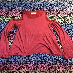 Hollister Maroon cold shoulder top